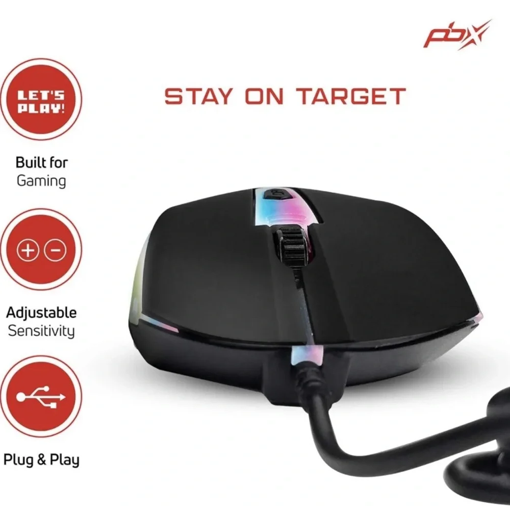 PBX Slayer 3-in-1 Gaming Kit Backlit Keyboard, LED Gaming Mouse, Spectrum pad